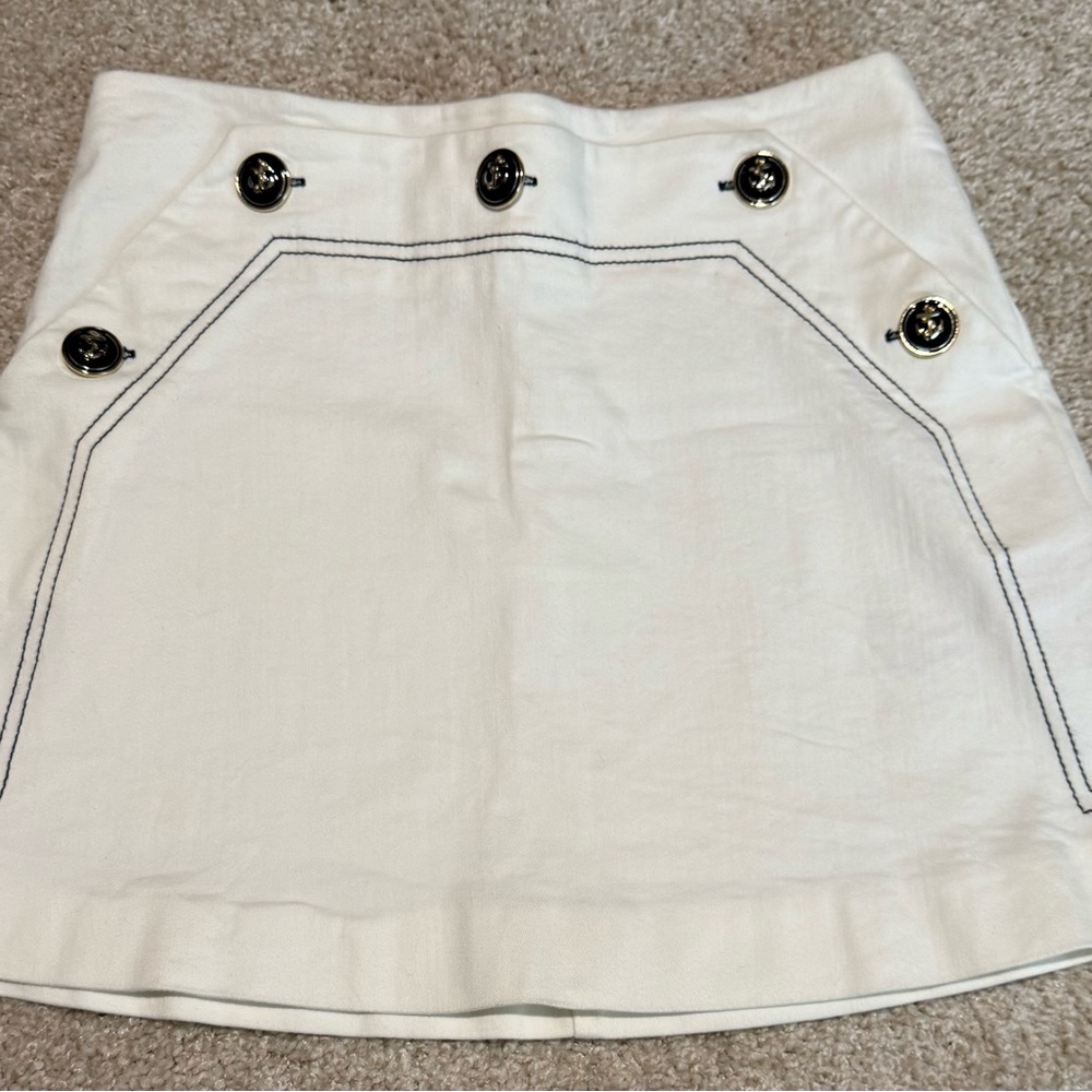 Zara Elegant White Buttoned Skirt